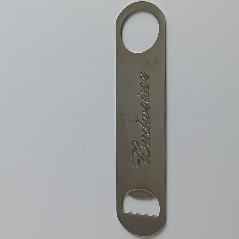 Budweiser metal double ended bottle opener bartenders friend
